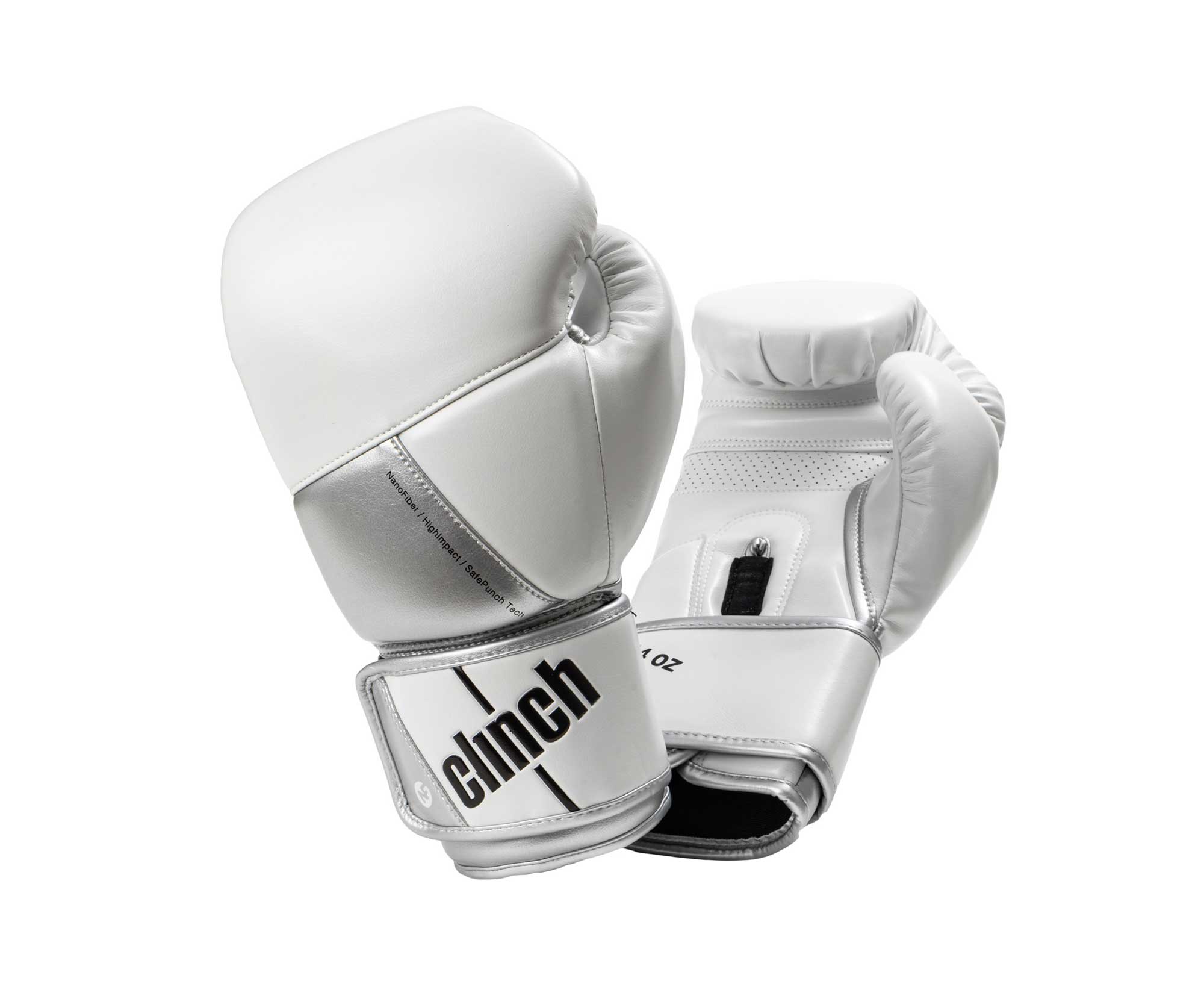 Перчатки боксерские Clinch Pro NF бело-серебристые