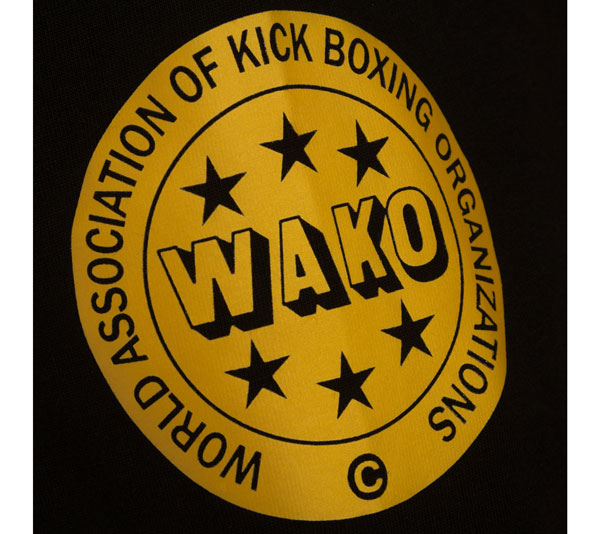 Футболка T-Shirt Kickboxing WAKO черно-золотая фото 3