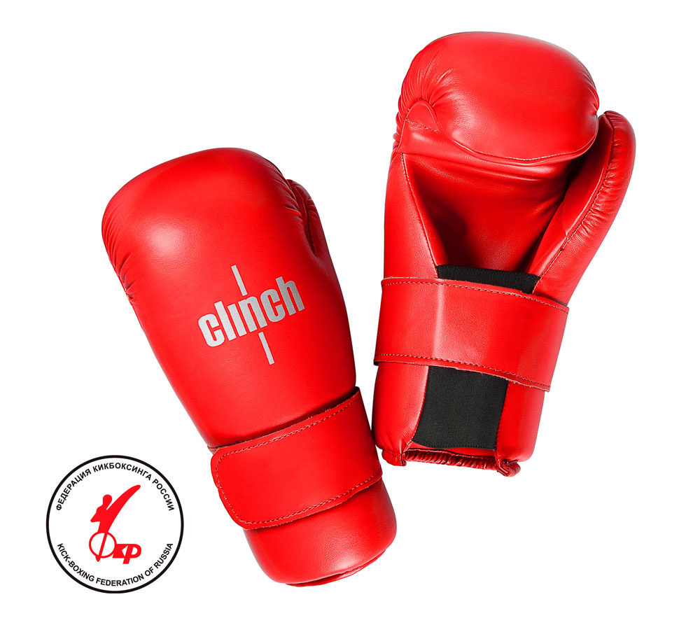 Перчатки полуконтакт Clinch Semi Contact Gloves Kick красные