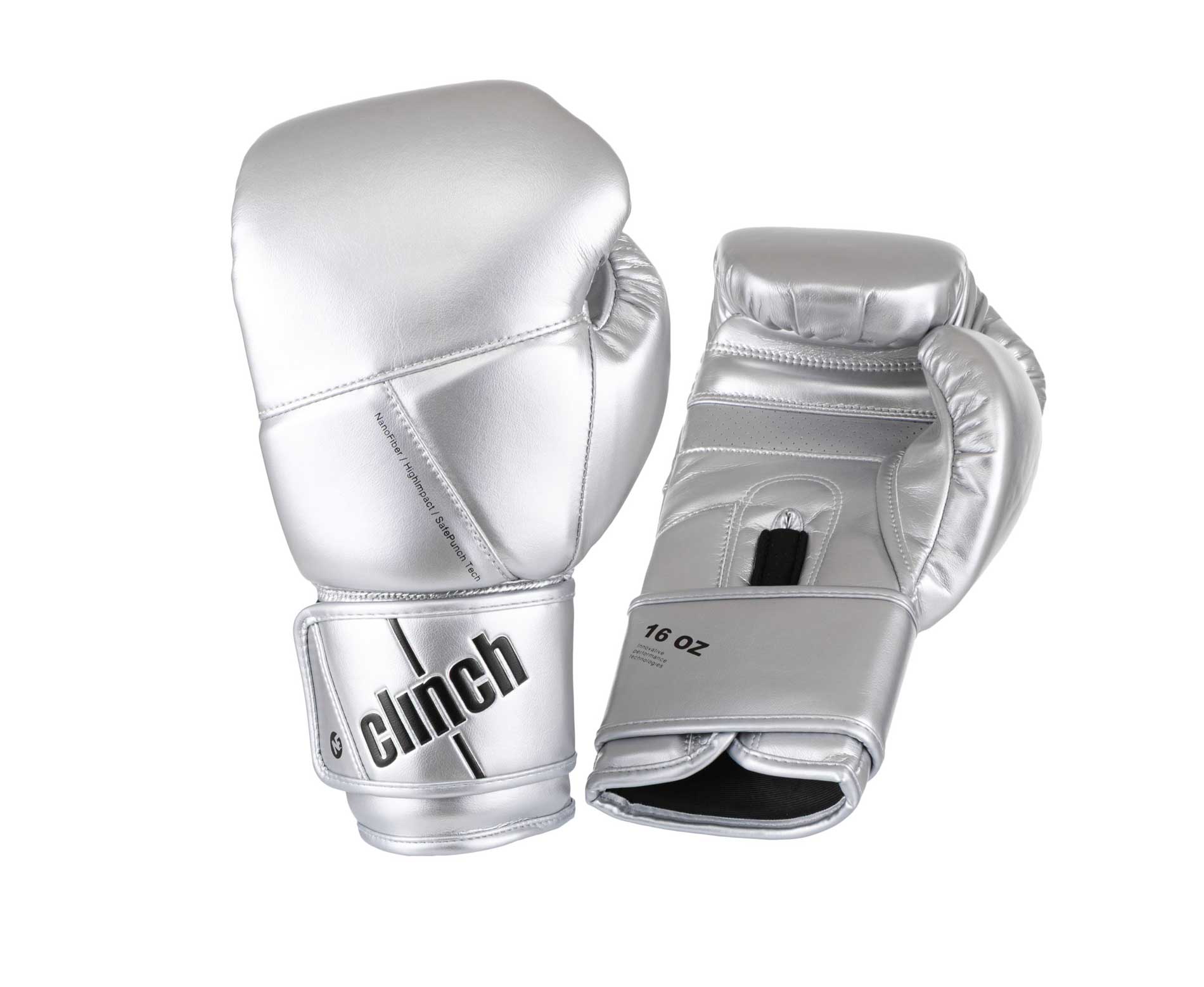 Перчатки боксерские Clinch Pro NF серебристо-черные