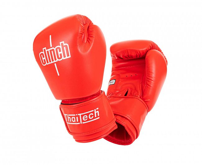 Перчатки боксерские Clinch Muay Thai красные фото 4