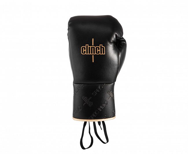 Перчатки боксерские Clinch SpecPro Lace-Up черно-золотые фото 2