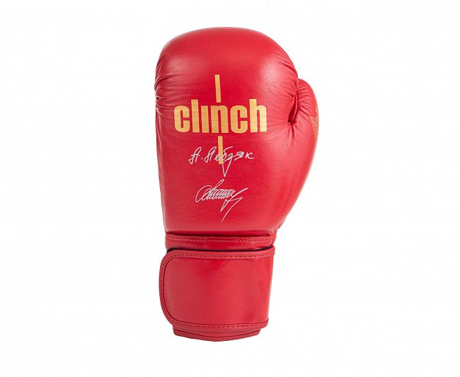 Перчатки боксерские Clinch Olimp Premium Александр Лебзяк красные фото 3
