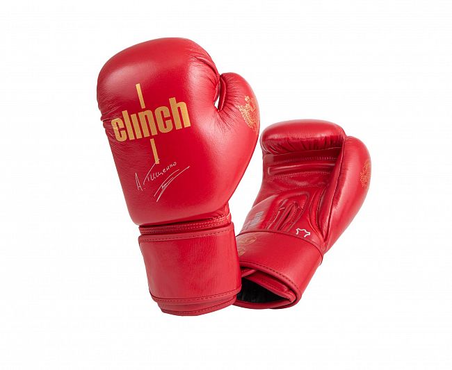 Перчатки боксерские Clinch Olimp Premium Алексей Тищенко красные фото 2