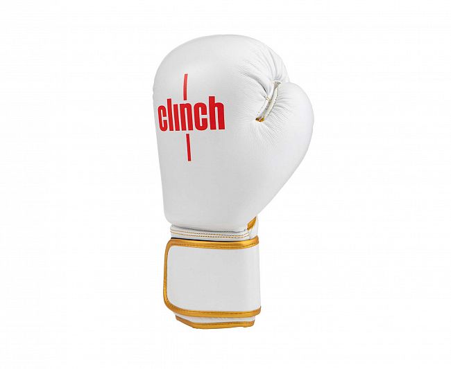 Перчатки боксерские Clinch Olimp Premium Champion Line бело-красные фото 3