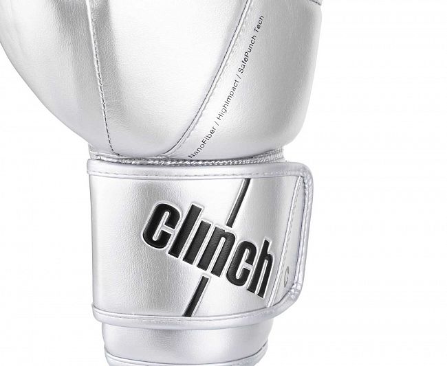 Перчатки боксерские Clinch Pro NF серебристо-черные фото 7