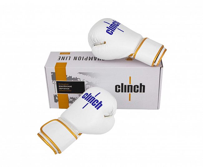 Перчатки боксерские Clinch Olimp Premium Champion Line бело-синие фото 10