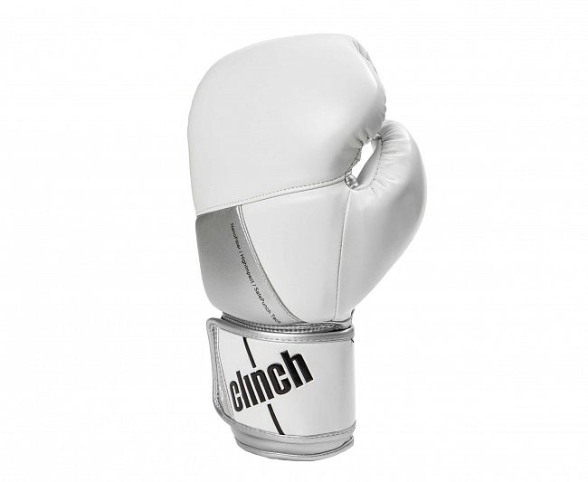 Перчатки боксерские Clinch Pro NF бело-серебристые фото 3
