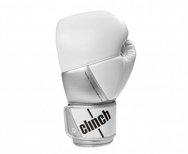 Перчатки боксерские Clinch Pro NF бело-серебристые фото 2