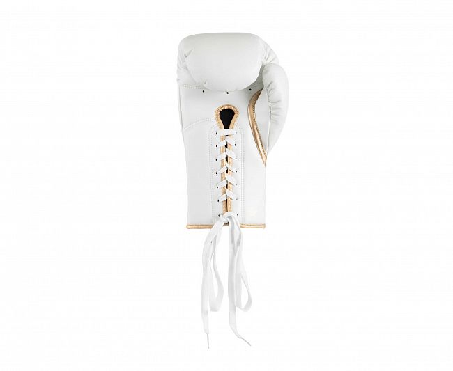 Перчатки боксерские Clinch SpecPro Lace-Up бело-золотые фото 4