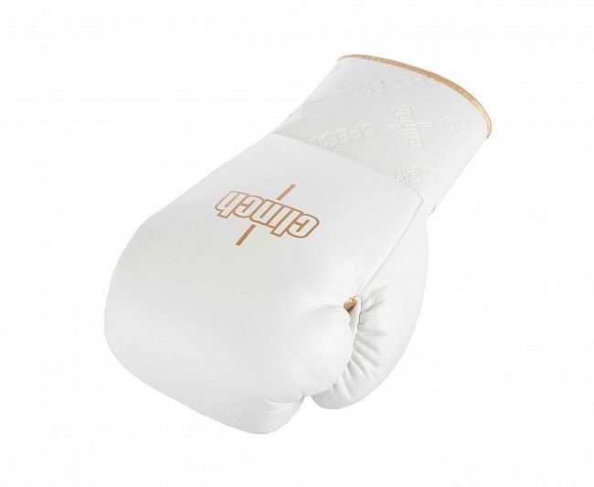 Перчатки боксерские Clinch SpecPro Lace-Up бело-золотые фото 6