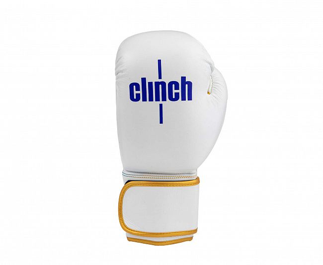 Перчатки боксерские Clinch Olimp Premium Champion Line бело-синие фото 2