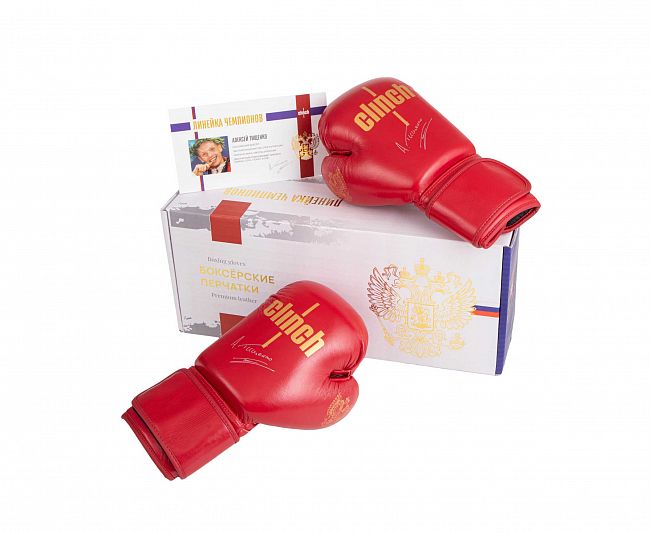 Перчатки боксерские Clinch Olimp Premium Алексей Тищенко красные фото 12