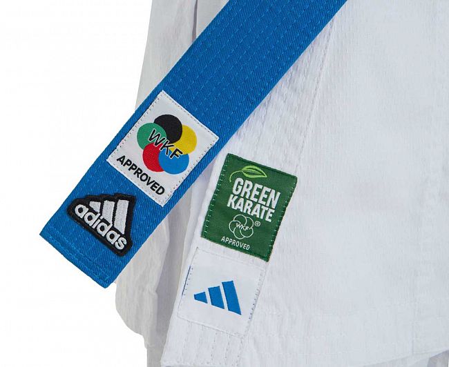 Кимоно для карате подростковое Kumite DNA WKF (2 куртки и 1 брюки) белое фото 7