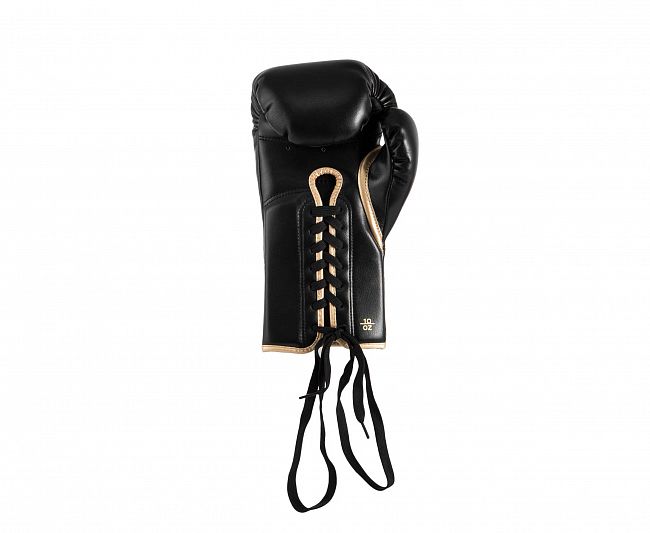 Перчатки боксерские Clinch SpecPro Lace-Up черно-золотые фото 4