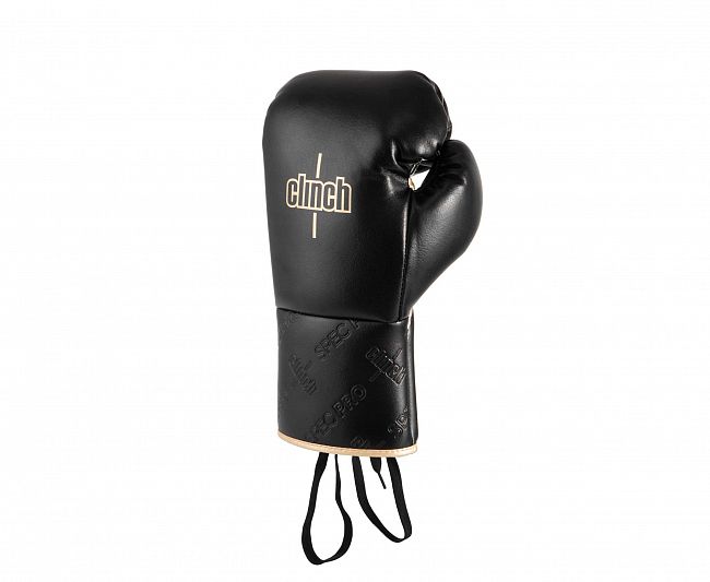 Перчатки боксерские Clinch SpecPro Lace-Up черно-золотые фото 3