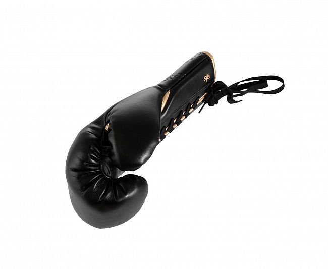 Перчатки боксерские Clinch SpecPro Lace-Up черно-золотые фото 5