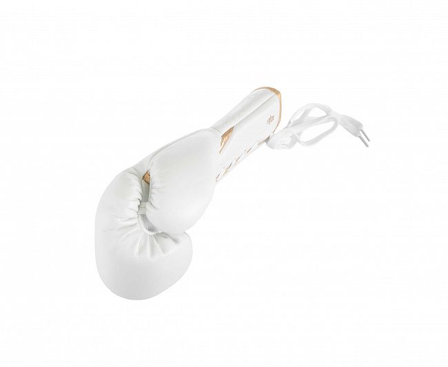 Перчатки боксерские Clinch SpecPro Lace-Up бело-золотые фото 5