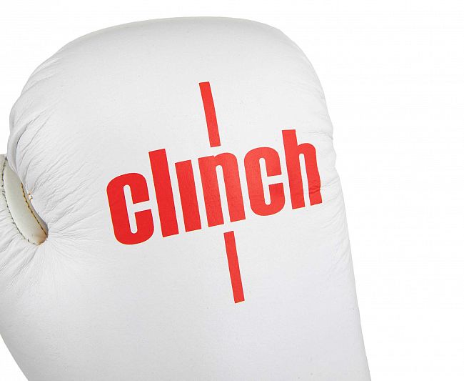 Перчатки боксерские Clinch Olimp Premium Champion Line бело-красные фото 7