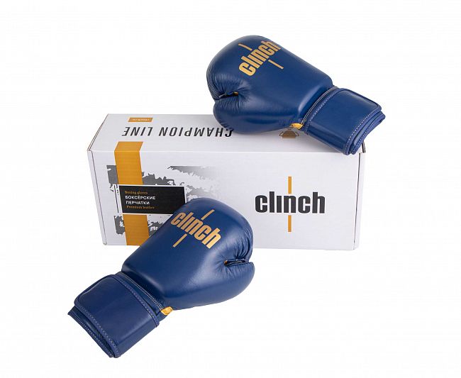 Перчатки боксерские Clinch Olimp Premium Champion Line синие фото 10