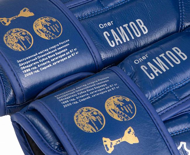 Перчатки боксерские Clinch Olimp Premium Олег Саитов синие фото 10