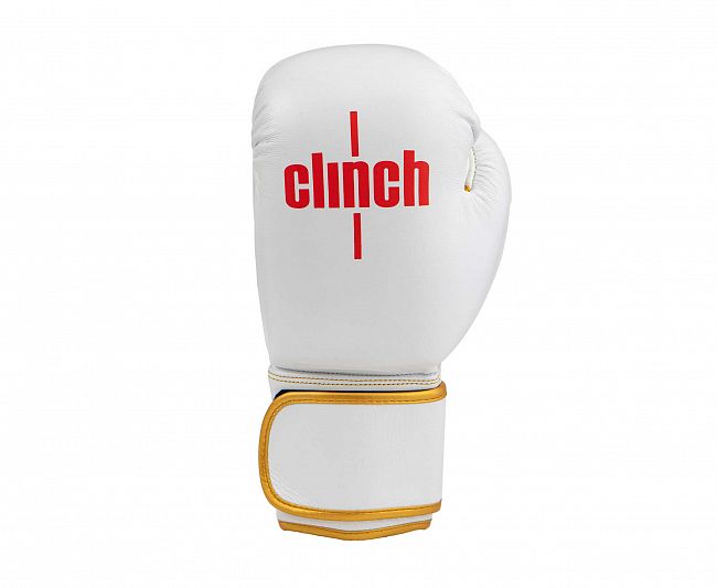 Перчатки боксерские Clinch Olimp Premium Champion Line бело-красные фото 2